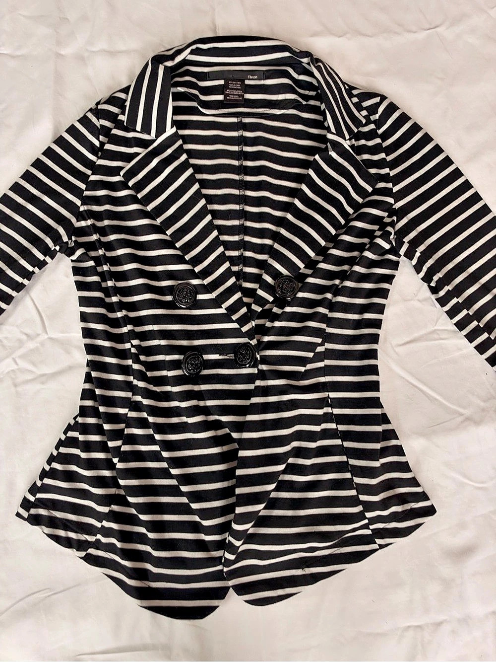 Ellison Striped Blazer Black & White Size M